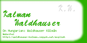 kalman waldhauser business card