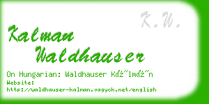 kalman waldhauser business card